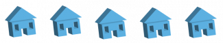 Several three dimensional home page symbol.